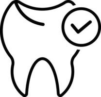 conjunto de diente iconos contorno y sólido dientes símbolo. dientes cuidado icono. vector