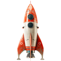 Spaceship rocket on isolated transparent background png