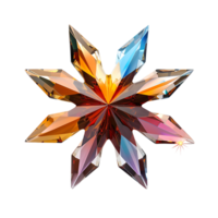 Shiny crystal star on isolated transparent background png