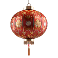 3d chinese new year lantern on isolated transparent background png