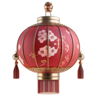 3d chinese new year lantern on isolated transparent background png