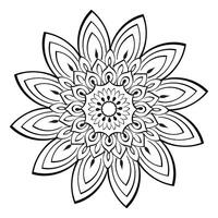 Elegant Simple Mandala line Drawing for print or use as Embroidery design vector