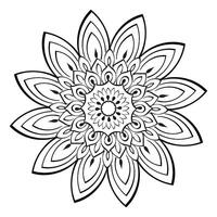 Elegant Simple Mandala line Drawing for print or use as Embroidery design vector