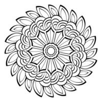 Elegant Simple Mandala line Drawing for print or use as Embroidery design vector