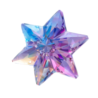 Shiny crystal star on isolated transparent background png