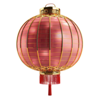 3d chinese new year lantern on isolated transparent background png