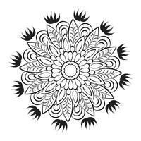 Elegant Simple Mandala line Drawing for print or use as Embroidery design vector