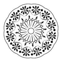 Elegant Simple Mandala line Drawing for print or use as Embroidery design vector