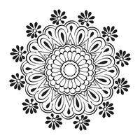 Elegant Simple Mandala line Drawing for print or use as Embroidery design vector