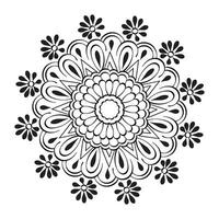 Elegant Simple Mandala line Drawing for print or use as Embroidery design vector