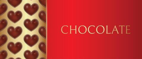 corazón forma chocolate postre rojo ilustración antecedentes bandera vector