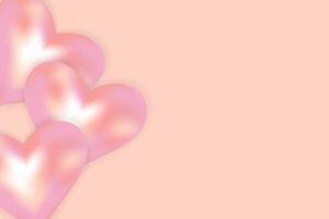 Rosa oro corazón 3d ilustración aislado en rosado antecedentes vector