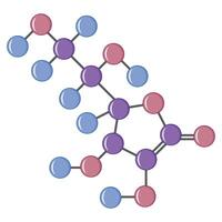 Simple Vitamin C Molecule Structure vector