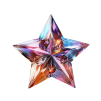 brilhante cristal Estrela em isolado transparente fundo png