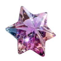 Shiny crystal star on isolated transparent background png