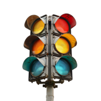 Traffic light on isolated transparent background png