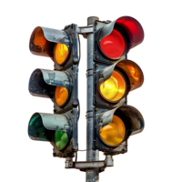 Traffic light on isolated transparent background png