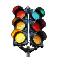 Traffic light on isolated transparent background png