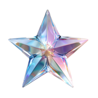 Shiny crystal star on isolated transparent background png