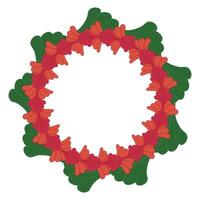 Christmas Style Flower Wreath Border Frame Illustration Background Isolated vector