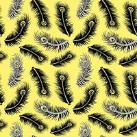 Yellow Feathers Seamless Pattern Design vector