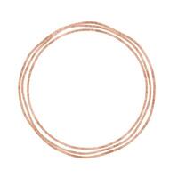 Feminine Circle Round Logo Template Frame Border in Rose Gold vector