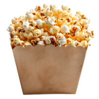 pop corn sur carton boîte sur isolé transparent Contexte png