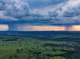 clouds with rain on the horizon photo