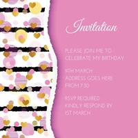 Pink Fun Invitation Design in Abstract Geometric Style vector