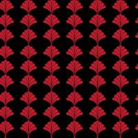 Red and Black Floral Seamless Pattern Design in Vintage art Deco Style vector