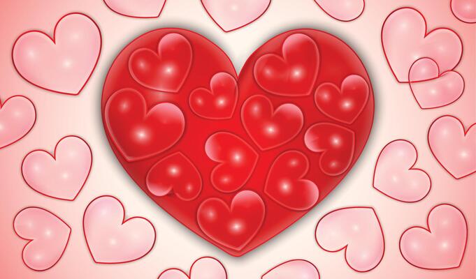 Red Hearts Valentine's Day Background Banner