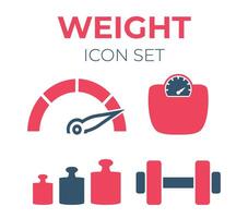 Weight Fitness Icon Set Isolated Icons vector