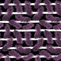 Purple Feather Pattern on Stripe Background vector