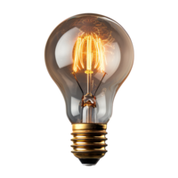 Tungsten electric bulb on isolated transparent background png