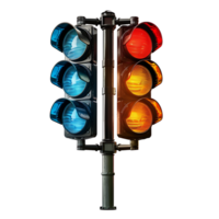Traffic light on isolated transparent background png