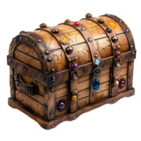 Treasure chest game asset on isolated transparent background png