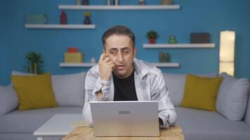 Confused man thinks and can't figure it out. video