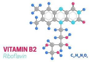 riboflavina vitamina b2 molécula estructura ilustración vector