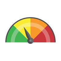 Gauge Scale Measure Speedometer Icon from Green to Red Isolated vector