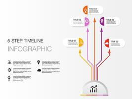 infographic template 5 step for business direction, vector