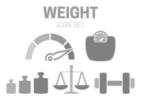 Gray Weight Icon Set for Mass vector