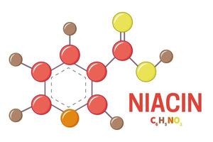 niacina o vitamina b3 molécula estructura ilustración vector