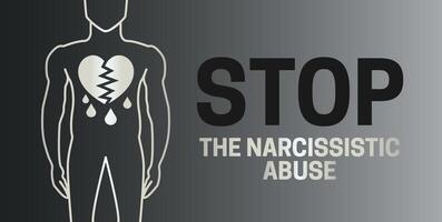 Stop the Narcisisstic Abuse Illustration vector