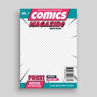 comic magazine cover page template vector