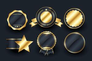 collection of premium badge or emblem element for award-winning designs vector