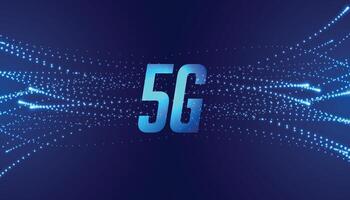 5G fifth generation fast speed telecom technology background vector