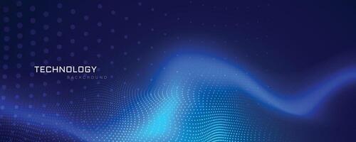 abstract blue technology banner design vector