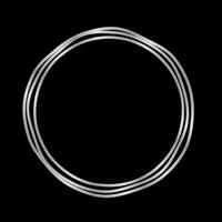 Elegant Silver Circle Round Logo Template or Border Frame on Black Background vector