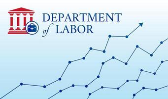 US Department of Labor Background Illustration with Growing Statistics vector