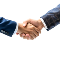 Two businessman hand shake on isolated transparent background png